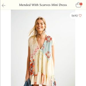 Free People Mended with scarves minidress